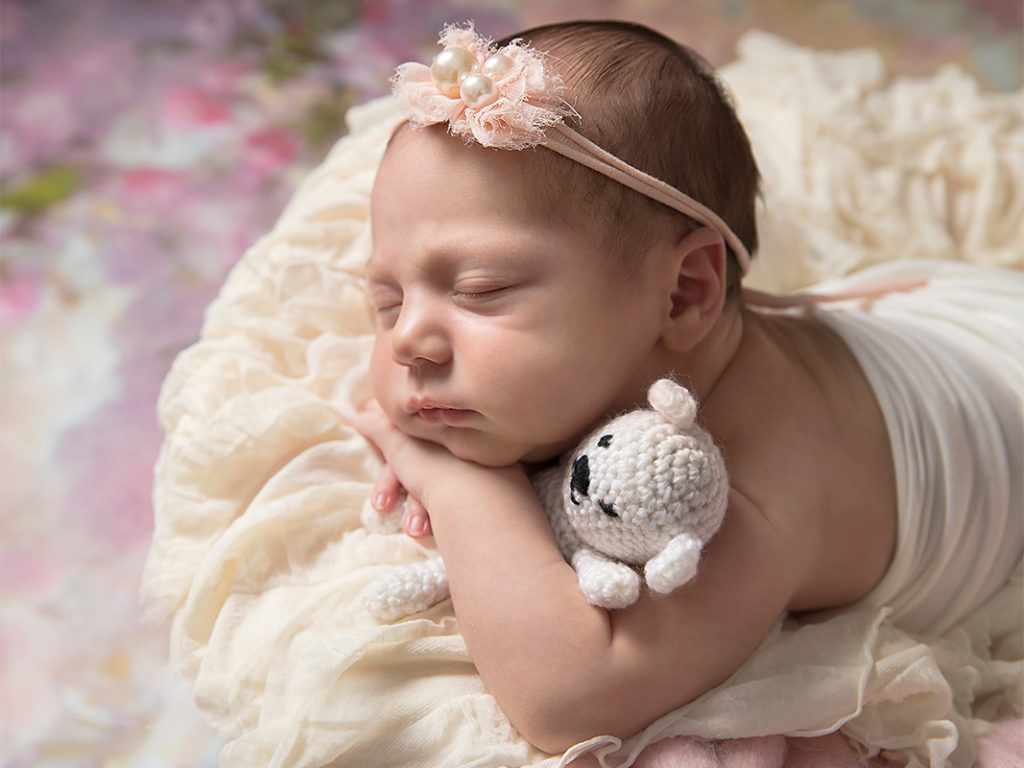 Sleepy baby girl newborn photographer buckinghamshire