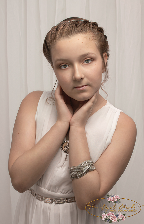 girl greek style white