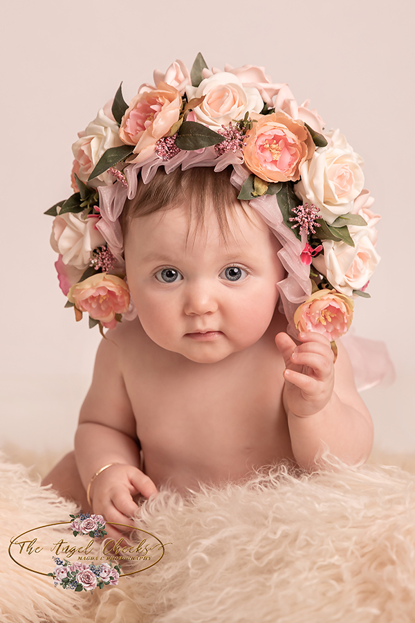 baby girl portrait flower crown