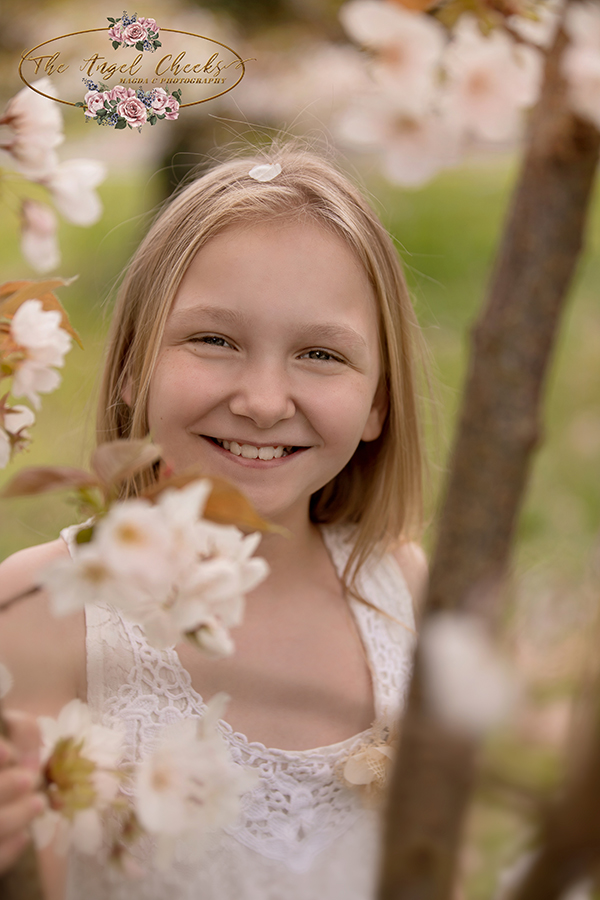 blossom white spring child girl